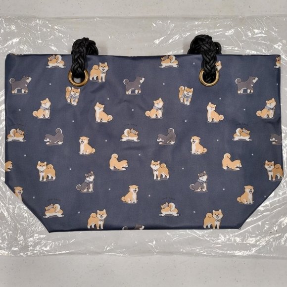 Waterproof Shiba Inu Woven Tote Shoulder Bag - Picture 6 of 13